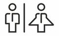 WomenÃ¢â¬â¢s and menÃ¢â¬â¢s restroom icon sign. Women`s and Men`s Toilets. Vector icon of bathroom. Men`s bathroom. Women`s bathroom.